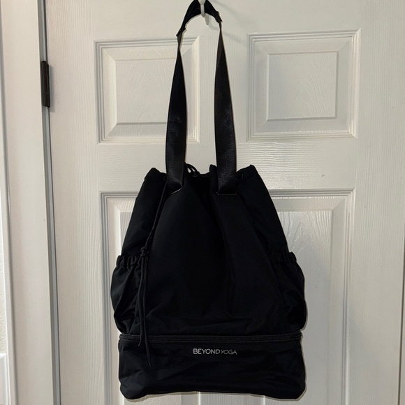 Beyond Yoga Handbags - Beyond Yoga Black Convertible Drawstring Tote